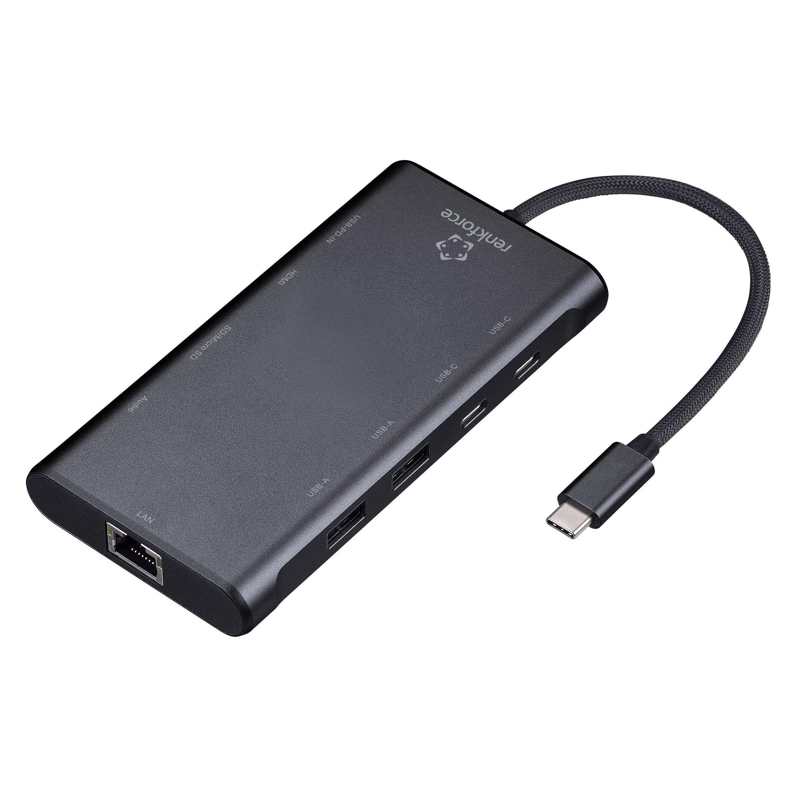 Renkforce RF-USBHA-500 10 Port USB 3.2 Gen 2-Hub mit zusätzlichem USB-C-Eingang (USB-C, 10 Ports) (RF-6700434)