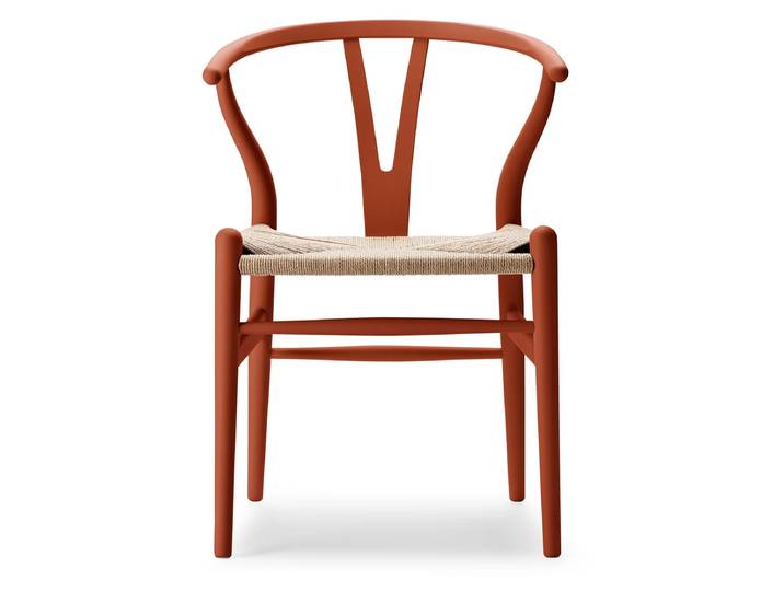 Carl Hansen - CH24 Soft Wishbone Chair Ilse Crawford, Buche soft terracotta / Naturgeflecht