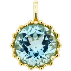 Orolino Anhänger 585 Gold mit Topas blau (beh.) 11,5mm rund