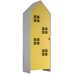 REGALSCHRANK Kania 58x37x171 MDF Weiß/Gelb