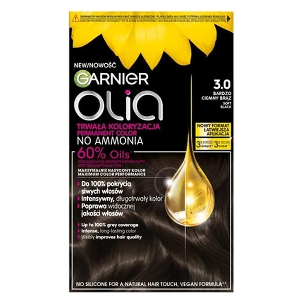 Garnier Olia farba do włosów 3.0 Soft Black (3.0 Soft Black) (49045966)
