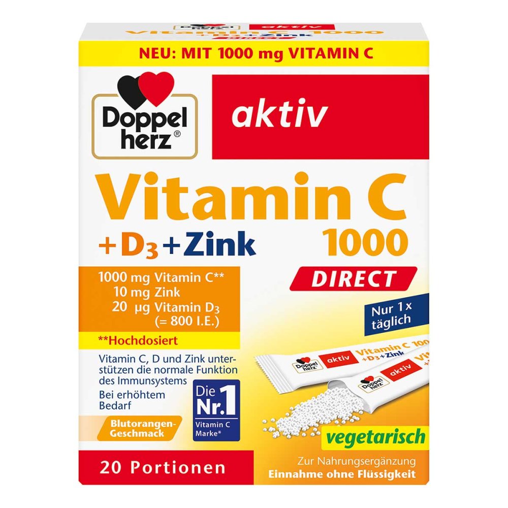 Queisser Pharma GmbH & Co. KG Doppelherz Vitamin C 1000 + D3 + Zink DIRECT 19528867