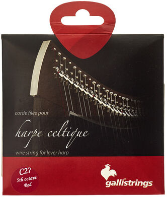 Galli Strings Lever Harp Bass Wire C27 Rot
