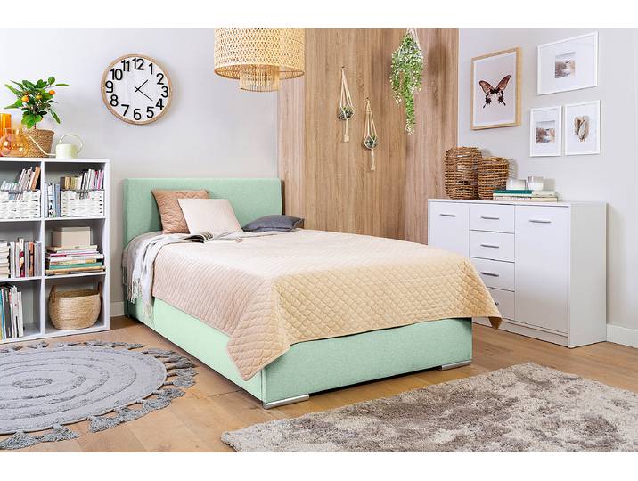 Boxspringbett Escaba 120 x 200cm Webstoff Neala Blau