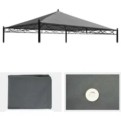 Ersatzbezug für Dach Pergola Pavillon Calpe 3x3m ~ grau