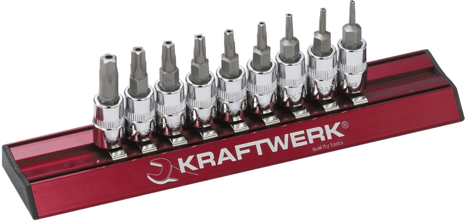 Kraftwerk 5-Stern-Loch-TX-Bit-Stecknussatz, 9-tlg. (115399)