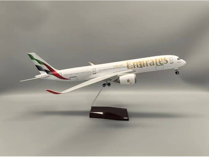 Souvenir avion livre coin Airbus A350 émirats 47 cm 1:142 modèle avion Airbus lumière LED Machine de moulage sous pression récueilli pour