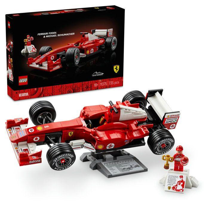 LEGO Icons Ferrari F2004 & Michael Schumacher Formule 1 modelauto set voor volwassenen
