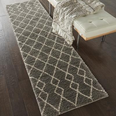 Nourison Geometric Moroccan Boho Shag Area Rug