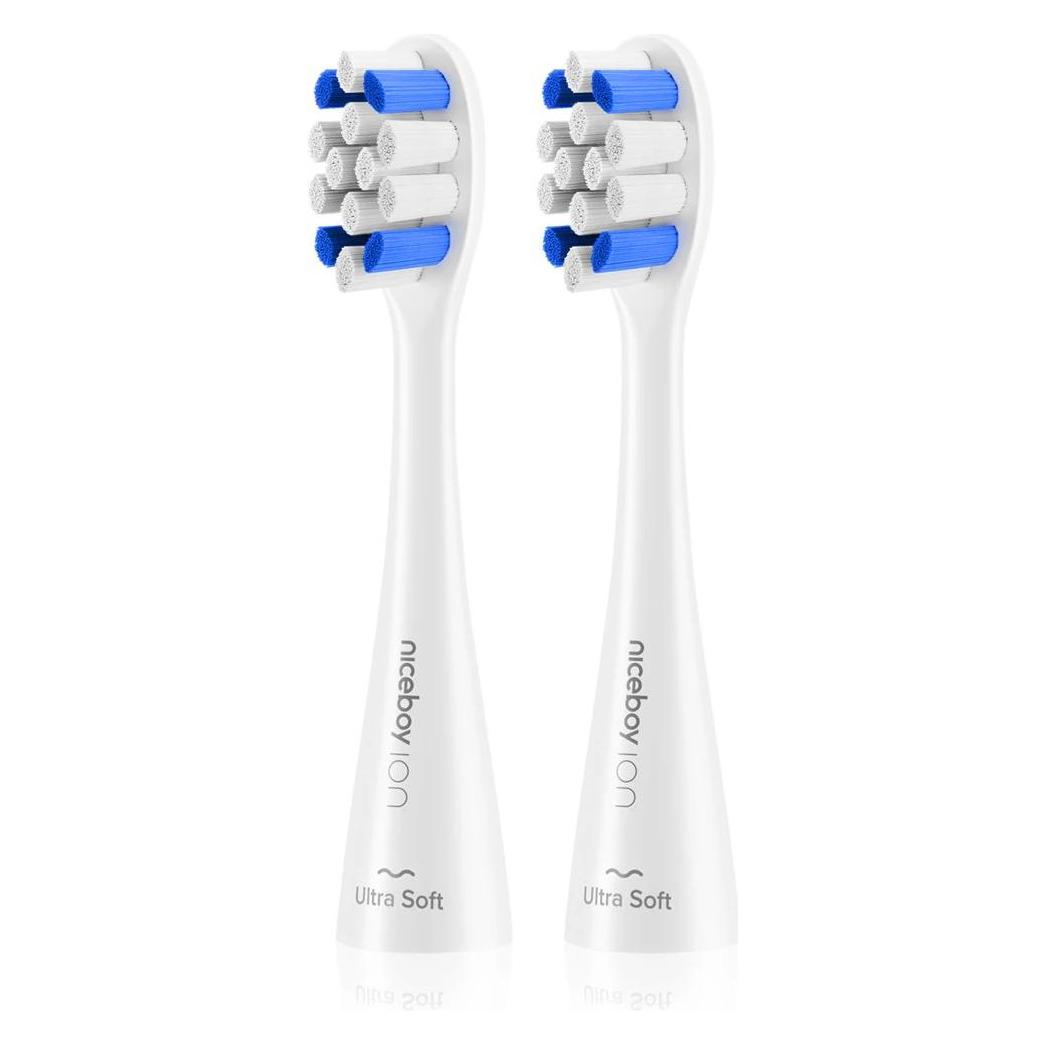 Niceboy ION Sonic Kids Ersatzbürstenkopf - Weiss, 2 Stück, ultra soft (2x) (sonic-kids-ultrasoft-white)