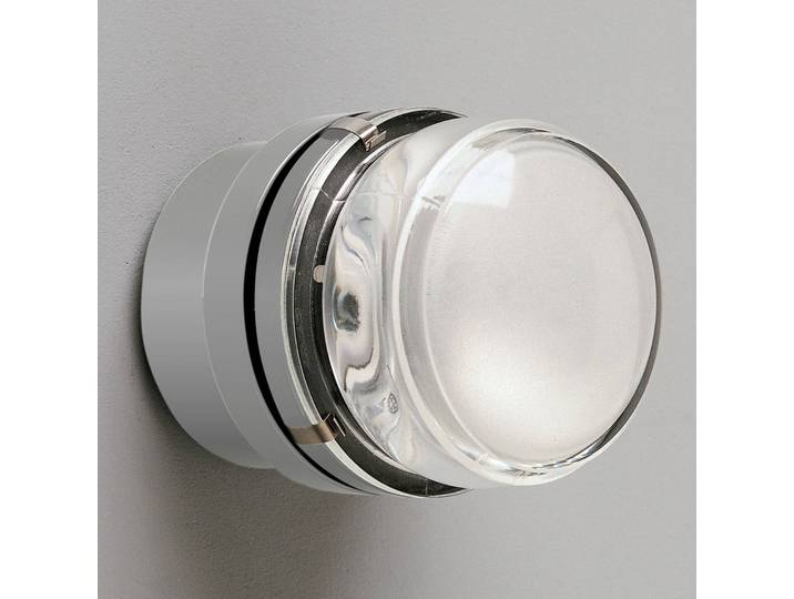 Oluce Wandlampe FRESNEL, dimmbar, klar / transparent, für Badezimmer, Glas, Design, Wandleuchte, Wandlampe Innen