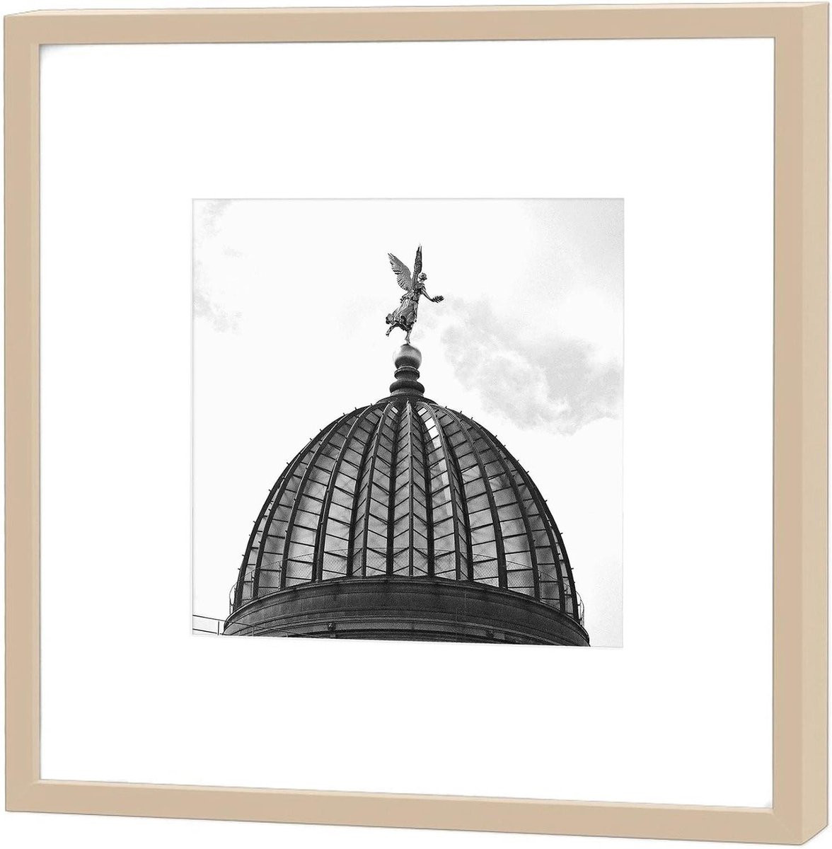 Zwart-wit Fine Art Fotografie Wanddecoratie op Papier met Houten Lijst, 27 x 27 cm