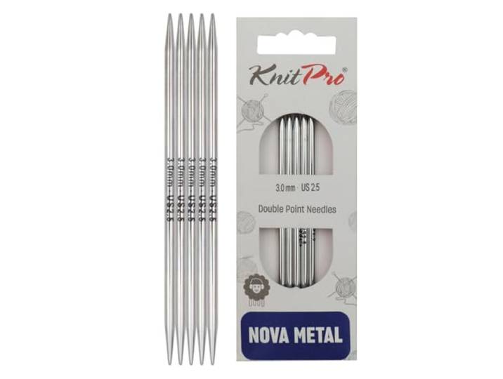 Knitpro - Knitpro nova metal (15 cm x 3,00 mm) sokkennaalden - 1 Stuk