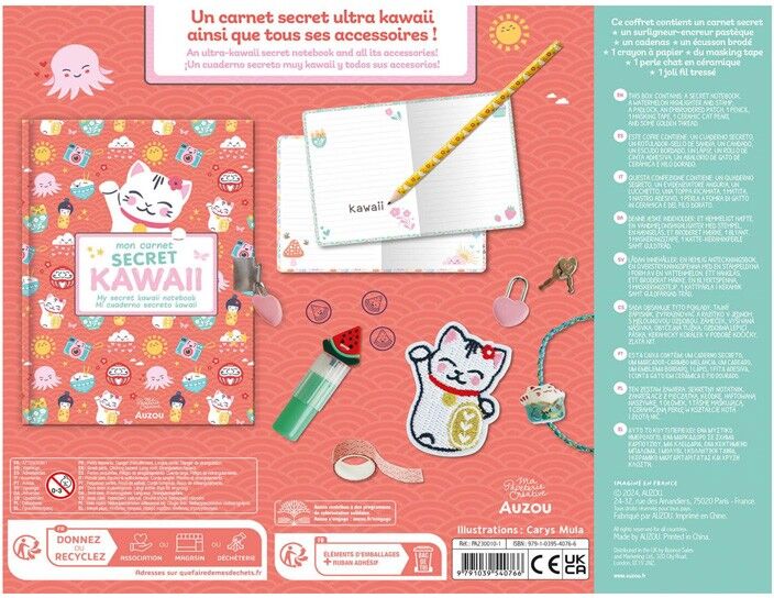Ma papeterie créative : Mon coffret de papeterie kawaii - Auzou