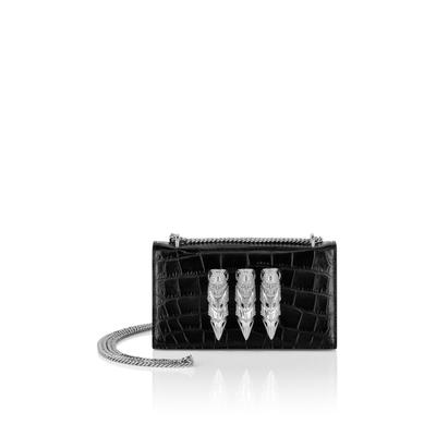 Schultertasche PHILIPP PLEIN "Crocco Print", Damen, 02, schwarz, Taschen Schultertasche