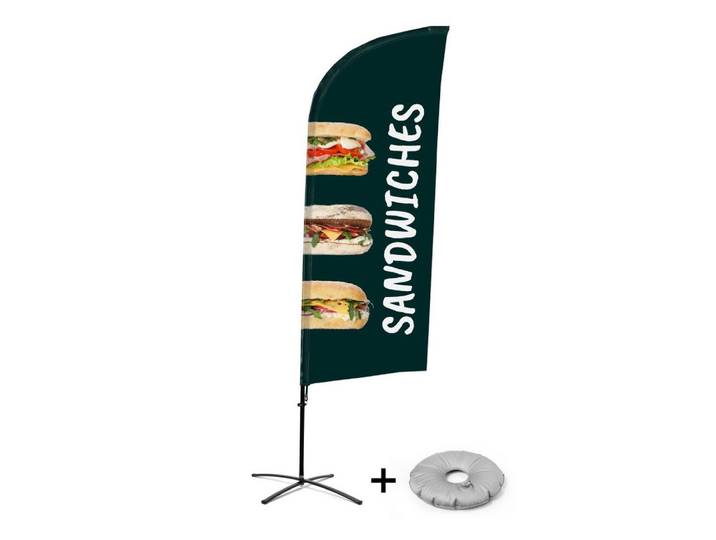 Showdown Displays Standregal Showdown Displays Beachflag Alu Wind Komplett-Set Sandwiches Englisch, 1-tlg.