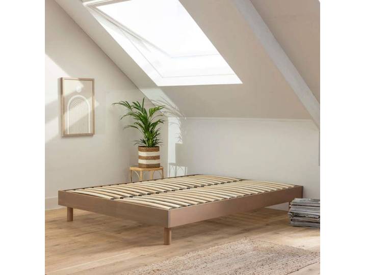 Sommier kit en bois massif taupe 140x190 - Taupe - Terre de Nuit