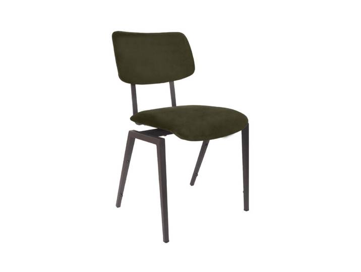 LABEL51 Eetkamerstoel Stapelbaar - Hunter - Velvet - Zwart Metalen Frame
