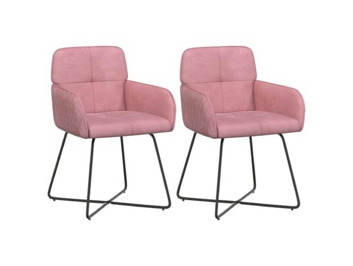 HKLGBVCR Esszimmerstühle, 2-teilig, Velours, Rosa, 59 x 56,5 x 86 cm Weicher Samt, Metallrahmen, Armlehnen, ergonomische Rückenlehne, einfache Montage, bequeme Wartung