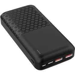 Platinet Power bank 20000mAh PD QC black 45932 (20000 mAh), Powerbank, Schwarz