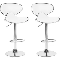 BARHOCKER 2er-Set Kunstleder Weiß Conway