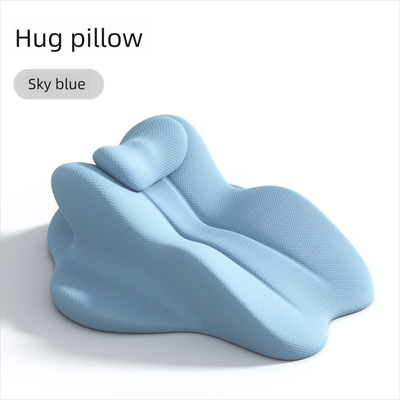 Handpicked Choices Ergonomic Position Pillow Memory Foam Couple Support Cushion For Comfort And Alignment sky Blue