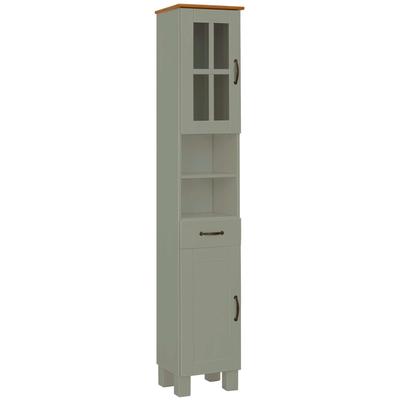 Hochschrank HOME AFFAIRE "Rodby", grün (salbei grün, honig), B:33cm H:180cm T:30cm, Massivholz, Schränke, Hochschrank, FSC-zertifiziertes Massivholz, Breite 33cm, Höhe 180cm