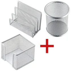 helit 3-teiliges Schreibtischset »Mesh« silber