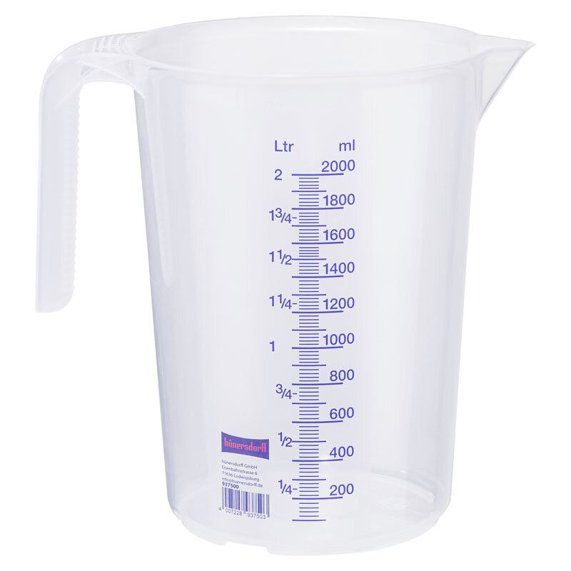 hünersdorff Messbecher 2 Liter 2 Skalen transparent