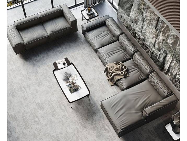 JVmoebel Ecksofa Lform Sofa Garnitur aus Kunstleder in Braun mit eleganten Füßen, Made in Europa
