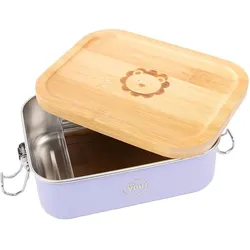 For You Brotdose für Kinder - Lila Löwe Edelstahl 850 ml, Lunchbox, Violett