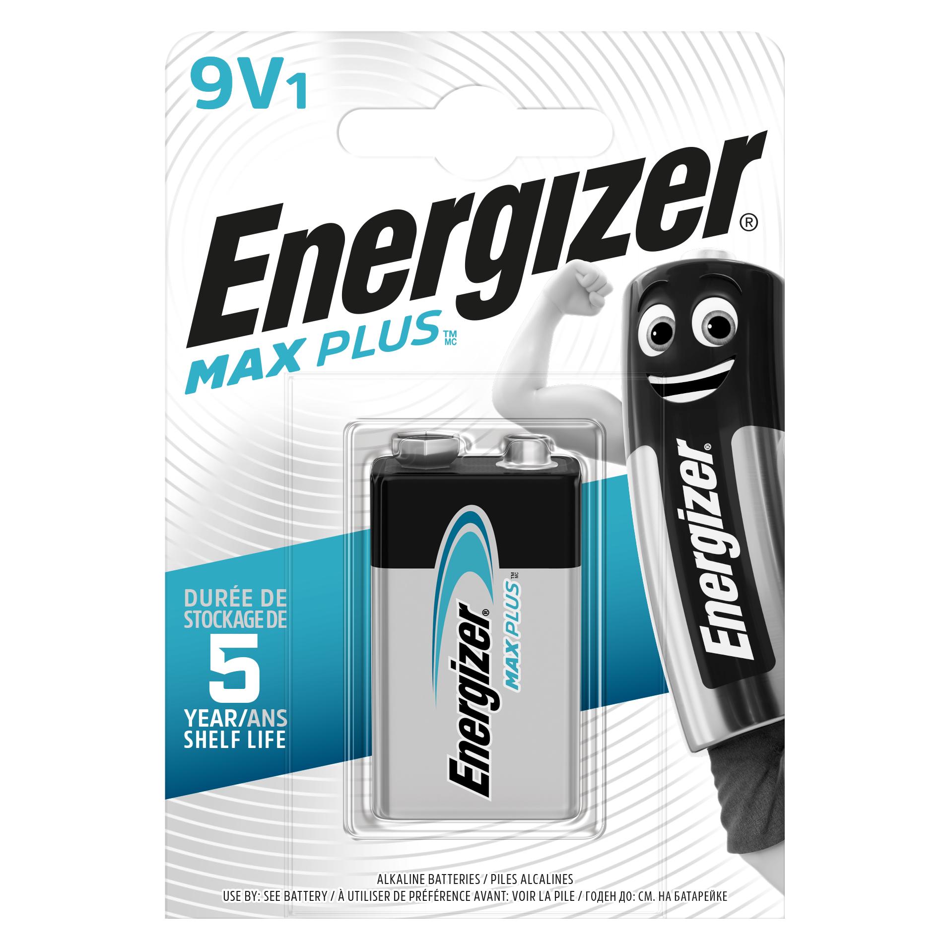 Energizer Max Plus Alkaline (1 Stk., 9V Block, 600 mAh) (522/9V)