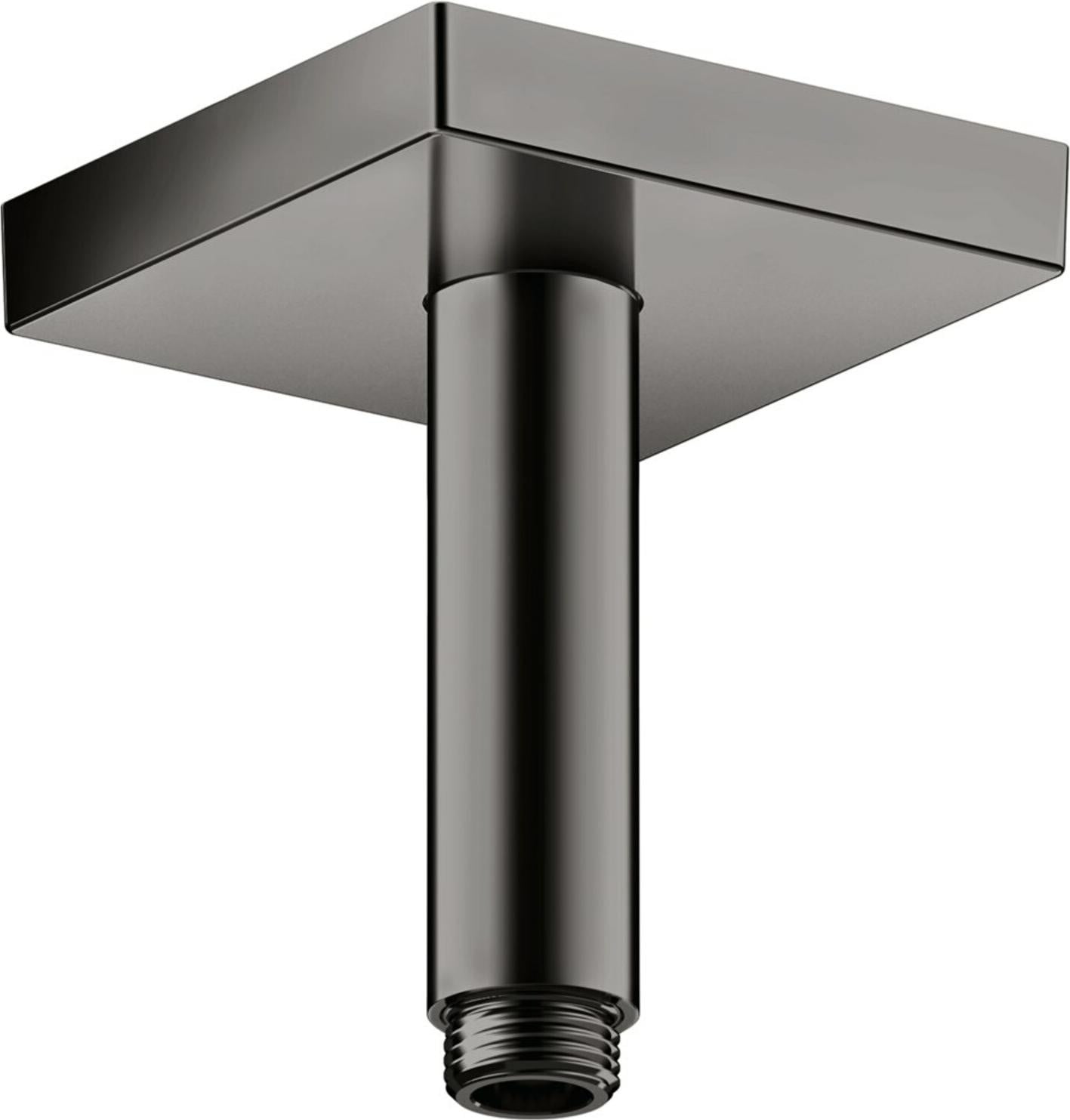 Axor ShowerSolutions wanduitlaat, vierkant, gepolijst zwart chroom, 100 mm