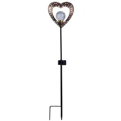 Solarleuchte Steckleuchte Außenleuchte LED Gartenleuchte Herz-Form IP44 H 59 cm