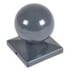Pfostenkappe Kugel für Zaunpfosten & Torpfosten - 80 x 80 mm - grün (RAL 6005) - Kugelkappe für Doppelstabmattenzaun Tore - pulverbeschichtetet