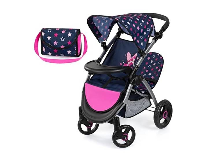 Tweeling poppenwagen Twin Xeo, dubbele poppenwagen