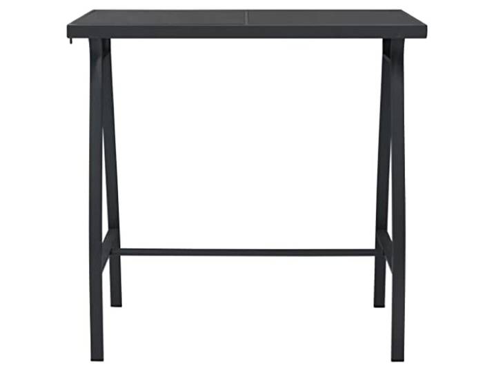 Keeushr Bartisch Schwarz 110x60x110 cm Hartglas Stahlgestell, einfache Reinigung, wettergeeignet, Garten Balkon Terrasse, unkomplizierter Aufbau