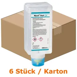 Peter Greven Myxal SEPT Gel Faltflasche 6 x 1 L Faltflasche, Desinfektionsgel zur Händedesinfektion