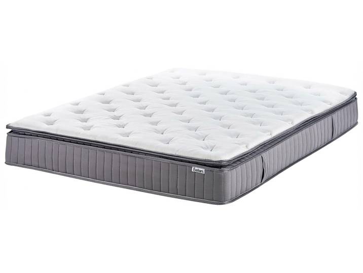 BELIANI Taschenfederkernmatratze 180 x 200 mit Griffen Kühlende Memoryschaum-Füllung Abnehmbarer Bezug Mittelfest Modernes Gesteppt Design