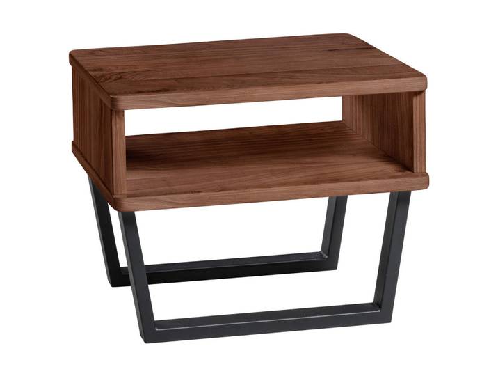 Hasena Nachtschrank, Nussbaum, Metall, Nussbaum, massiv, 48x36x38 cm, Typenauswahl, Holzmöbel, Holztische, Nachttische Holz