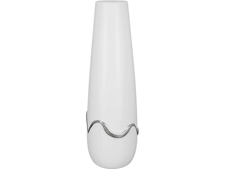 Tischvase GILDE Carino , weiß, B:14cm H:49cm T:14cm, Keramik, Vasen, Tischvase, Vase aus Keramik