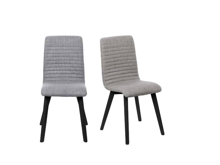 Essgruppe, Massivholz, Grau & Schwarz, 180×90 cm, 5-tlg, Klassisch, Home-affaire