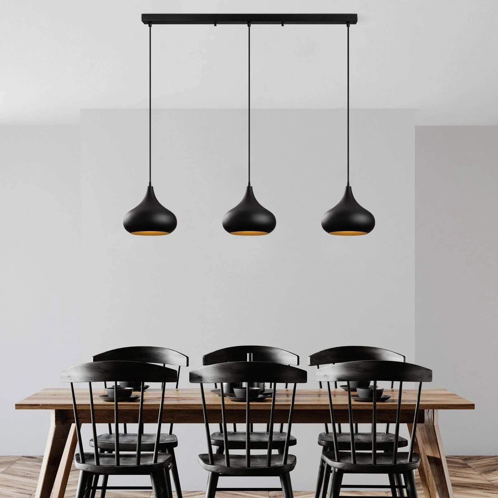 Opviq Hanglamp Zwart Metaal Dimbaar voor Woon- en Eetkamer