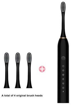 Uplift Essentials IPX7 Waterproof Electric Toothbrush High Frequency Cleaning With 6 Modes High Yield Oral Interaction Hub black