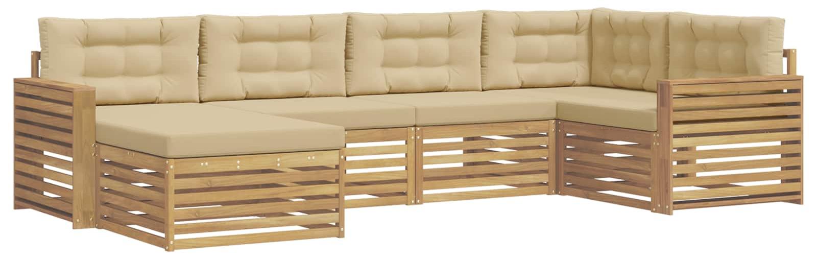 Garnitur aus 6 Outdoor-Sofas, Farbe Beige, Material: Polyester