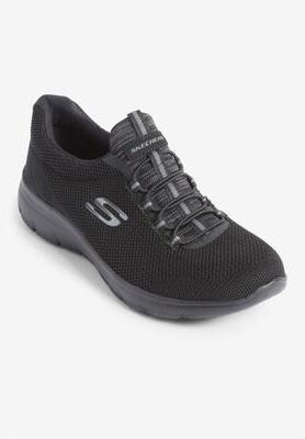 Women's The Summits Sneaker by Skechers in Black Black Medium (Size 10 M)