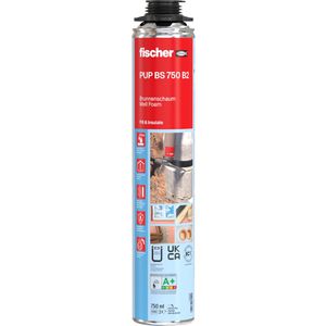 Fischer Bauschaum 513763, B2, 1K, PUP BS 750, Brunnenschaum, für Schaumpistole, schall- und wärmedämmend, 750 ml