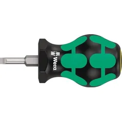 Wera Schraubendreher 335 Stubby Schneiden-B.4mm Klingen-L.24,5mm 2K-Griff Rundkl.