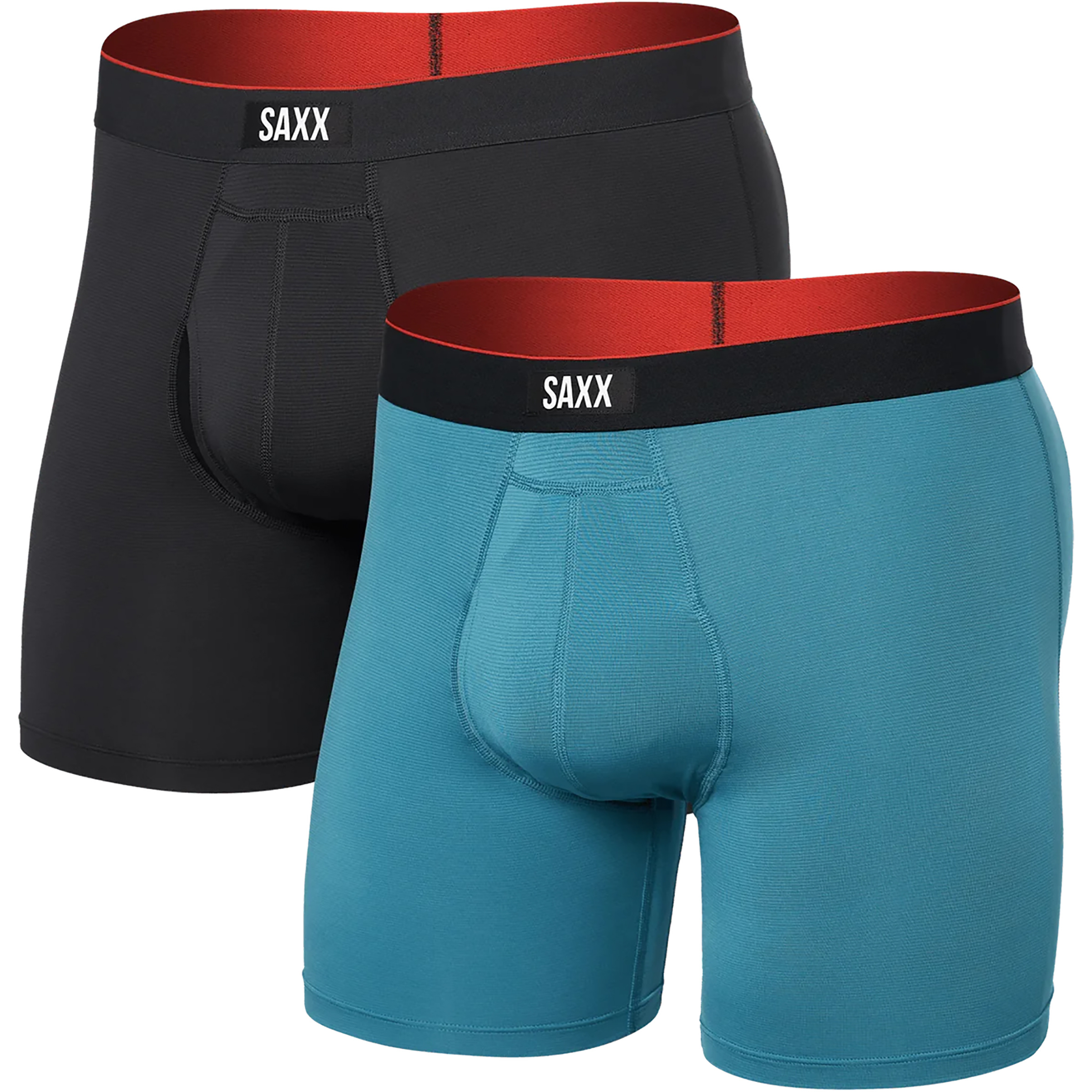 Saxx Underwear Multi Sport Mesh 2er Pack Boxer Herren Kurze Unterhose blau Größe M Elastisch
