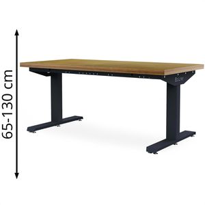 Simplaflex Arbeitstisch Ecoliner, elektrisch höhenverstellbar, 200 x 65-130 x 75cm, Holz, für Werkstatt